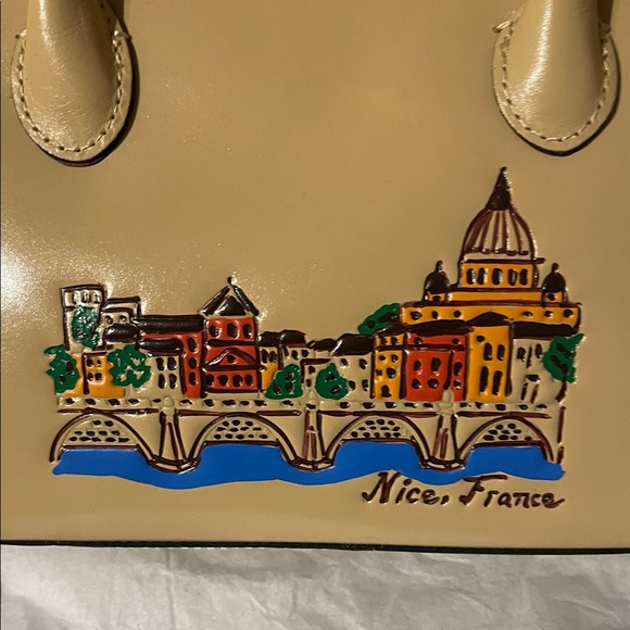 Patricia Nash Tan Satchel with Nice, France Cityscape Art - Picture 4 of 9